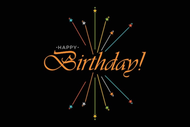 Happy birthday lettering Congratulatory quote for banner or postcard Vector illustration