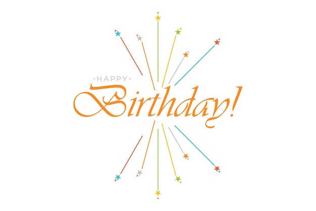 Happy birthday lettering Congratulatory quote for banner or postcard Vector illustration