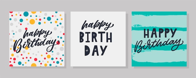 Vettore buon compleanno lettering testo banner colore nero illustrazione vettoriale