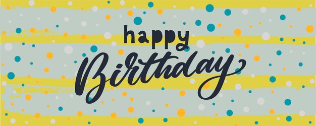 Vector happy birthday lettering text banner black color vector illustration