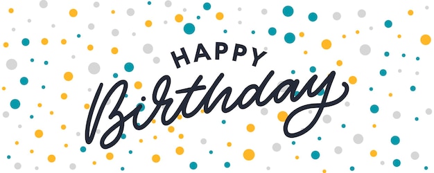 Premium Vector | Happy birthday lettering text banner black color ...