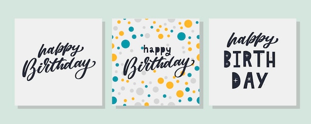 Buon compleanno lettering testo banner colore nero illustrazione vettoriale