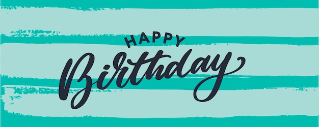 Vector happy birthday lettering text banner black color vector illustration