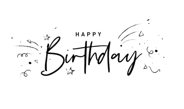 Happy Birthday lettering text banner