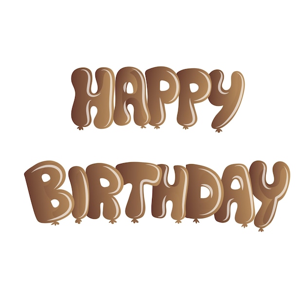 Vettore happy birthday lettering tipografia happy birthday palloncini