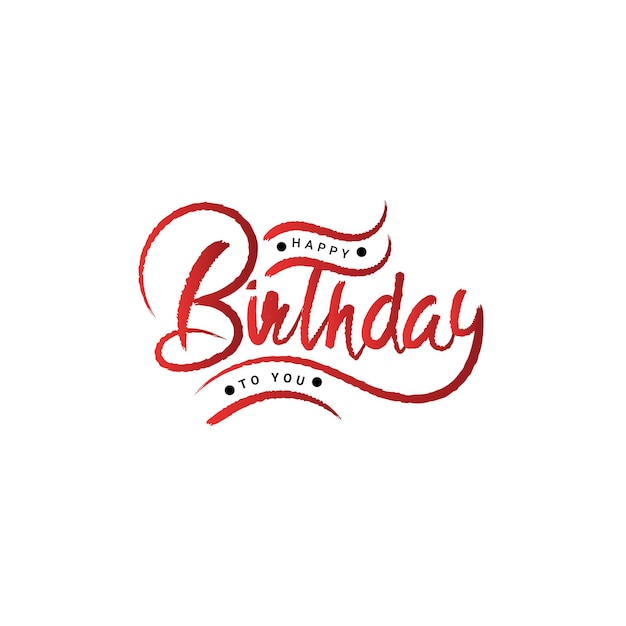 Happy birthday lettering with red gradient color