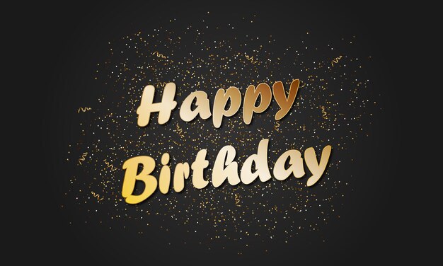 Vector happy birthday lettering with sparkle conffetti.