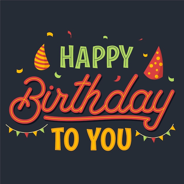 Vector happy birthday lettering