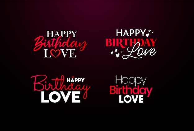 Vector happy birthday love text