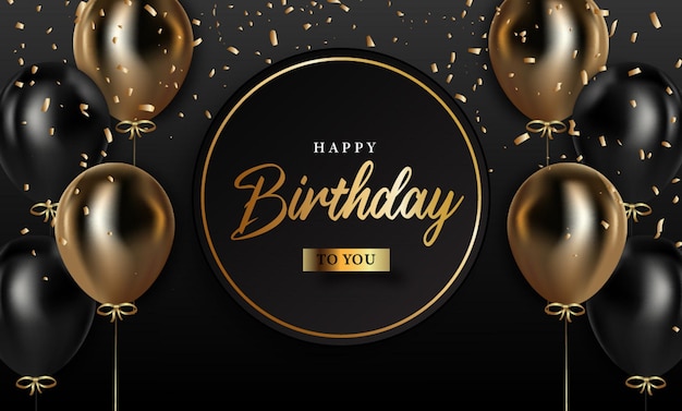 Vector happy birthday luxury design background