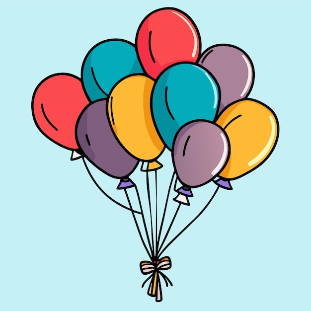 Happy Birthday or New year Balloon bunches set vector illustration