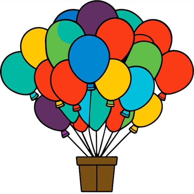 Happy Birthday or New year Balloon bunches set vector illustration