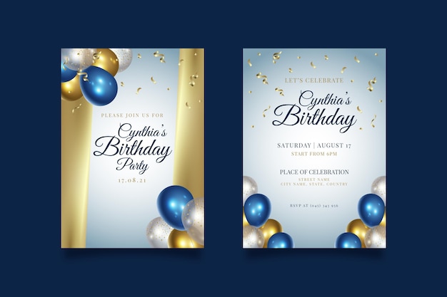 Happy birthday party invitation template