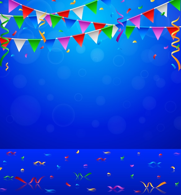 Happy birthday party with triangle flags