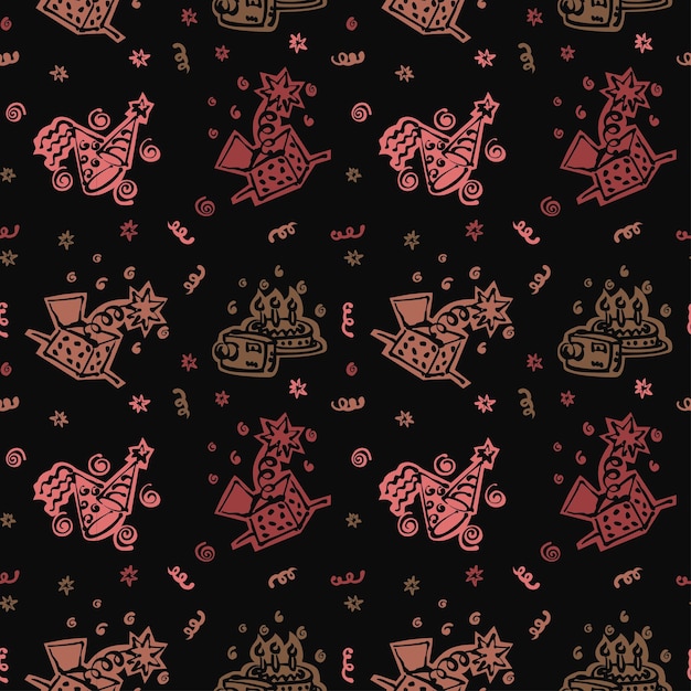 Happy birthday pattern Background with brown color