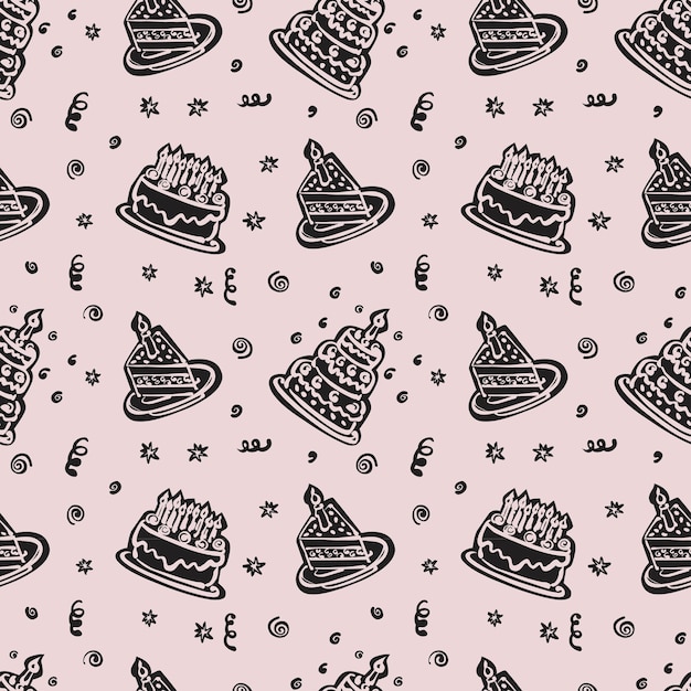 Happy birthday pattern Background with dark color