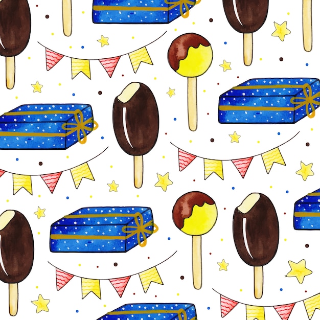 Vector happy birthday pattern background