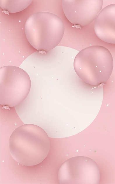 Happy Birthday pink background design