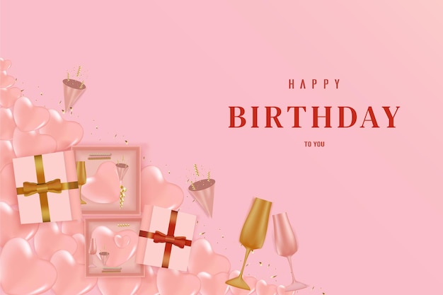 happy birthday on pink 