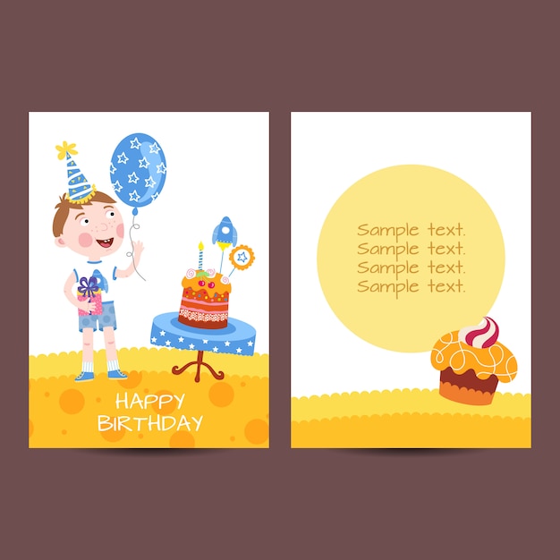 Illustrazione di cartolina di buon compleanno