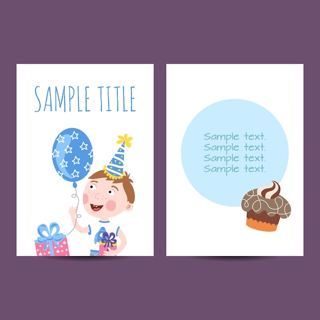 Vector happy birthday postcard  illustration