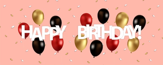 Vettore buon compleanno poster o banner biglietto d'auguri per il giorno