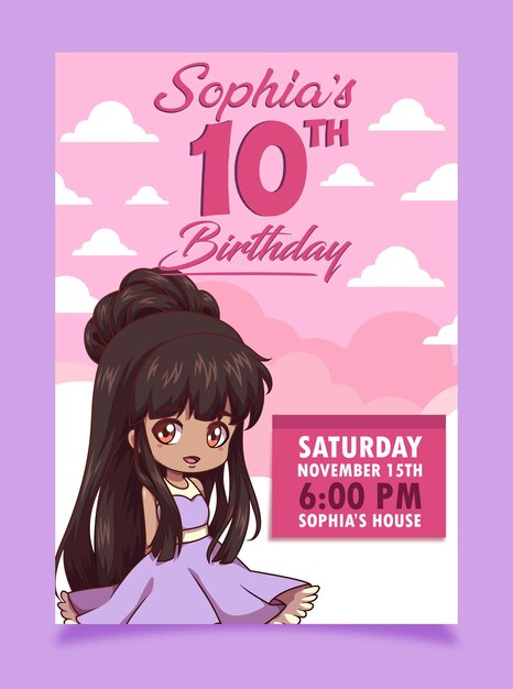 happy birthday princess invitation