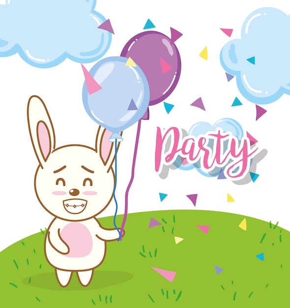 Happy birthday rabbit cartoons