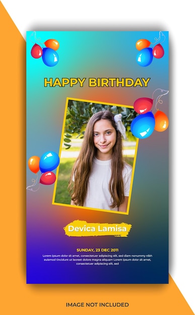 happy birthday social media instagram web banner template