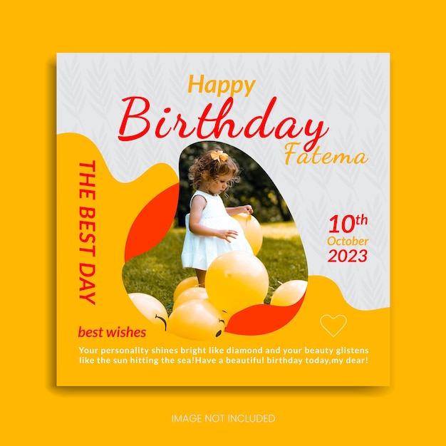 Happy birthday social media post design instagram post facebook post banner design