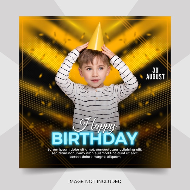 Happy Birthday Social Media Post template Design