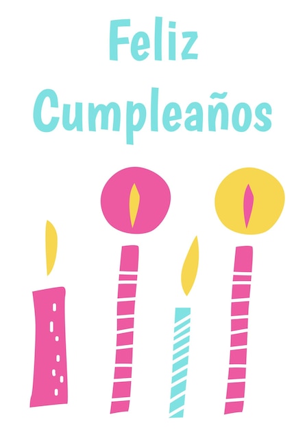 Happy Birthday in Spanish. Birthday greeting card