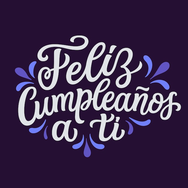 text in Spanish: Happy Tuesday. Lettering. calligraphy vector