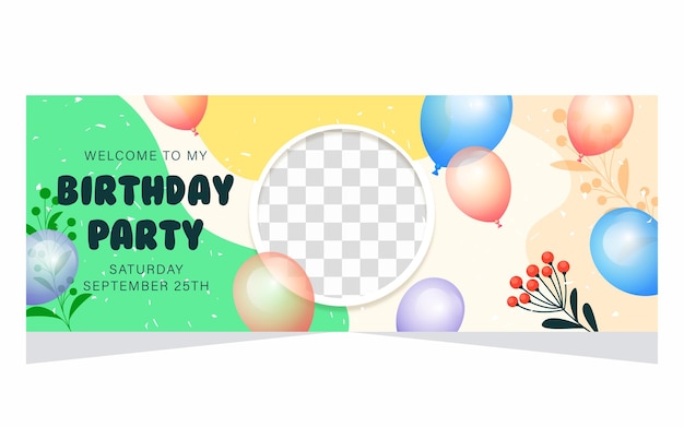 Happy birthday template banner design