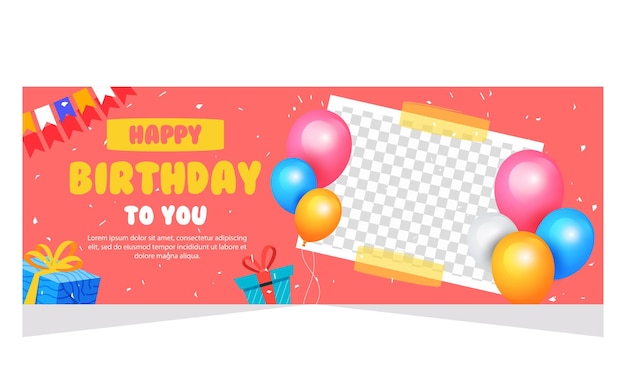 생일 축하 템플릿 배너 디자인