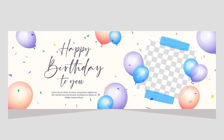 Vector 생일 축하 템플릿 배너
