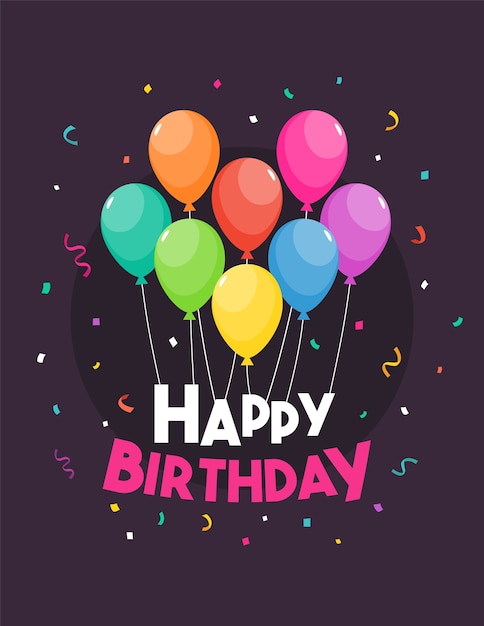 Happy birthday template vector illustration