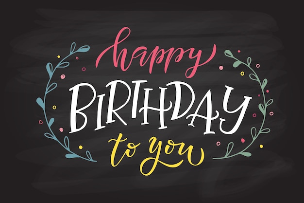 Happy birthday text as birthday badge/tag/icon. happy birthday card/invitation/banner template. birthday background. happy birthday lettering typography poster. vector illustration eps 10