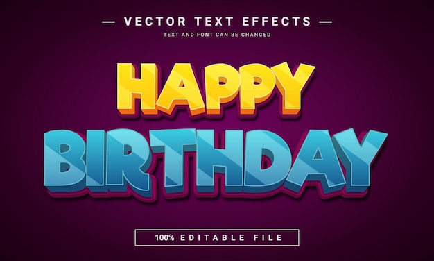 Happy birthday text effect design