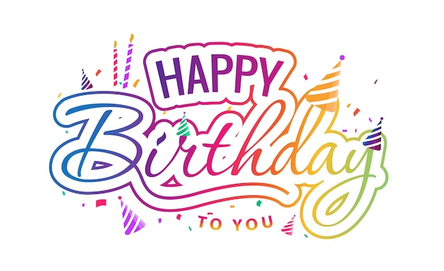 happy birthday text typography