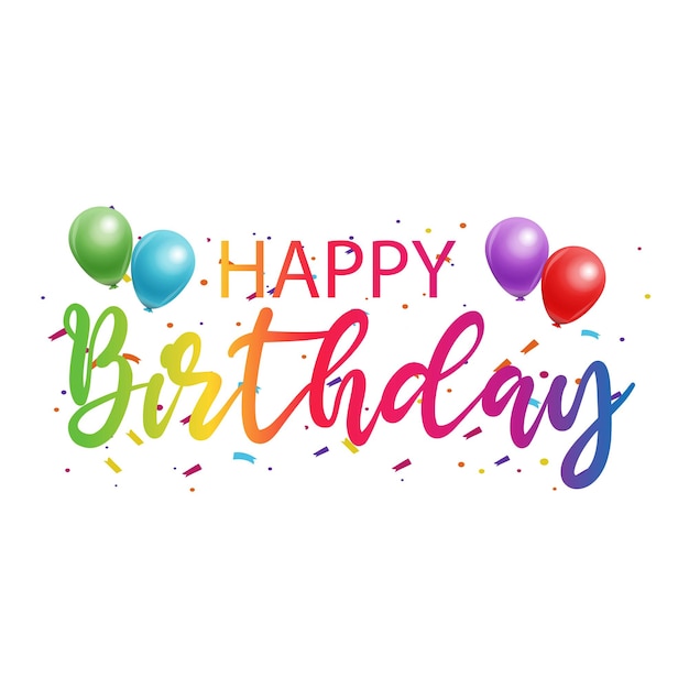 Vector happy birthday text typography