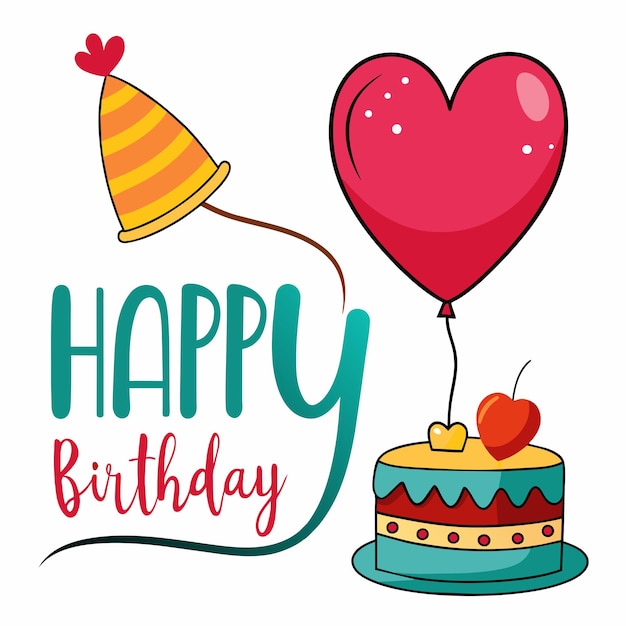 Vector happy birthday text vector illustration 66