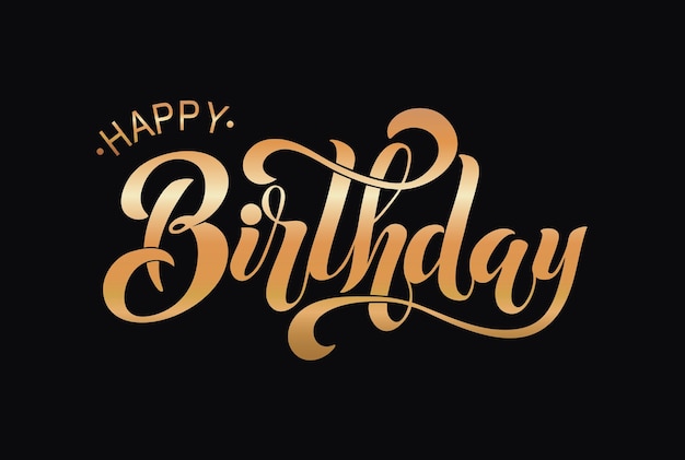 Happy birthday typographic vector design for greeting card birthday card handwritten modern brush lettering