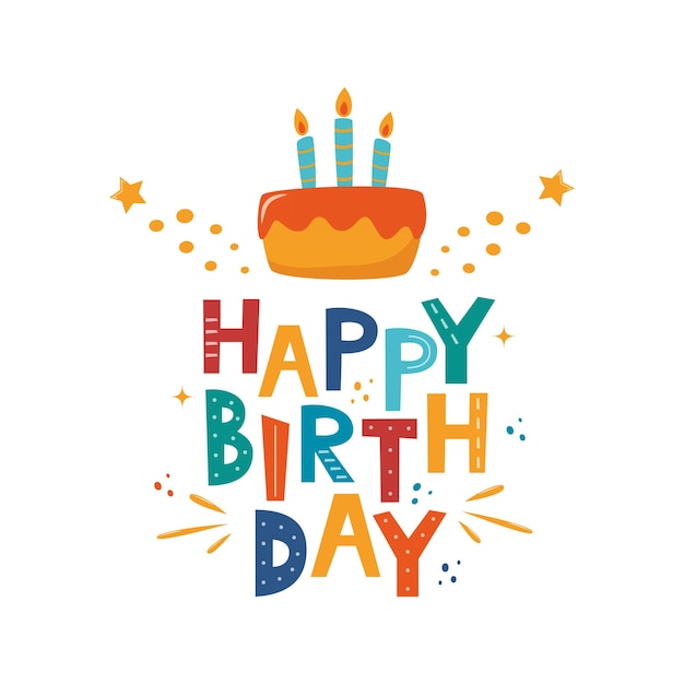 Happy birthday typographic vector design for greeting cards birthday card invitation