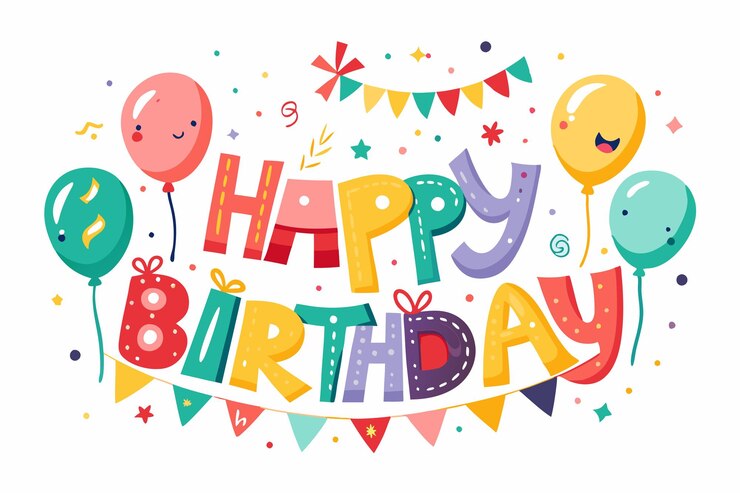 Vector happy birthday typography banner background design