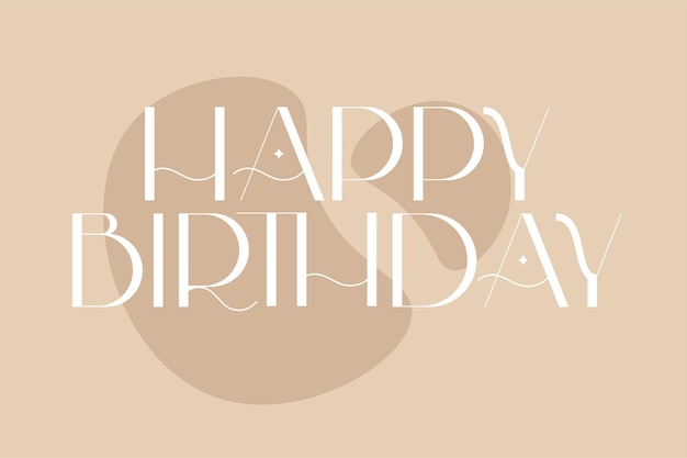 Happy birthday typography celebration quote in boho style vector design