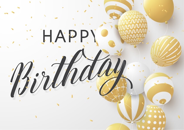 Vector happy birthday typography design for greeting card