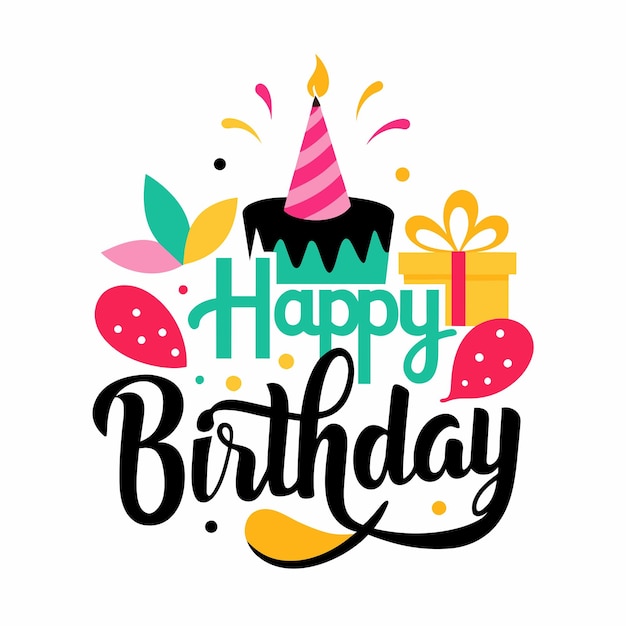 Happy birthday typography design vector