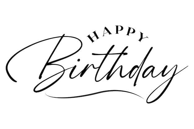 Happy Birthday Typography Lettering Vector Illustration