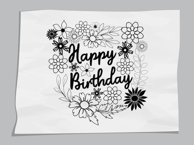 Vettore tipografia di buon compleanno paper cut design